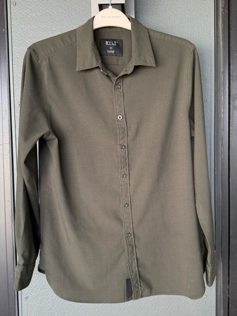 BYLT Olive Green Long Sleeve Button Down